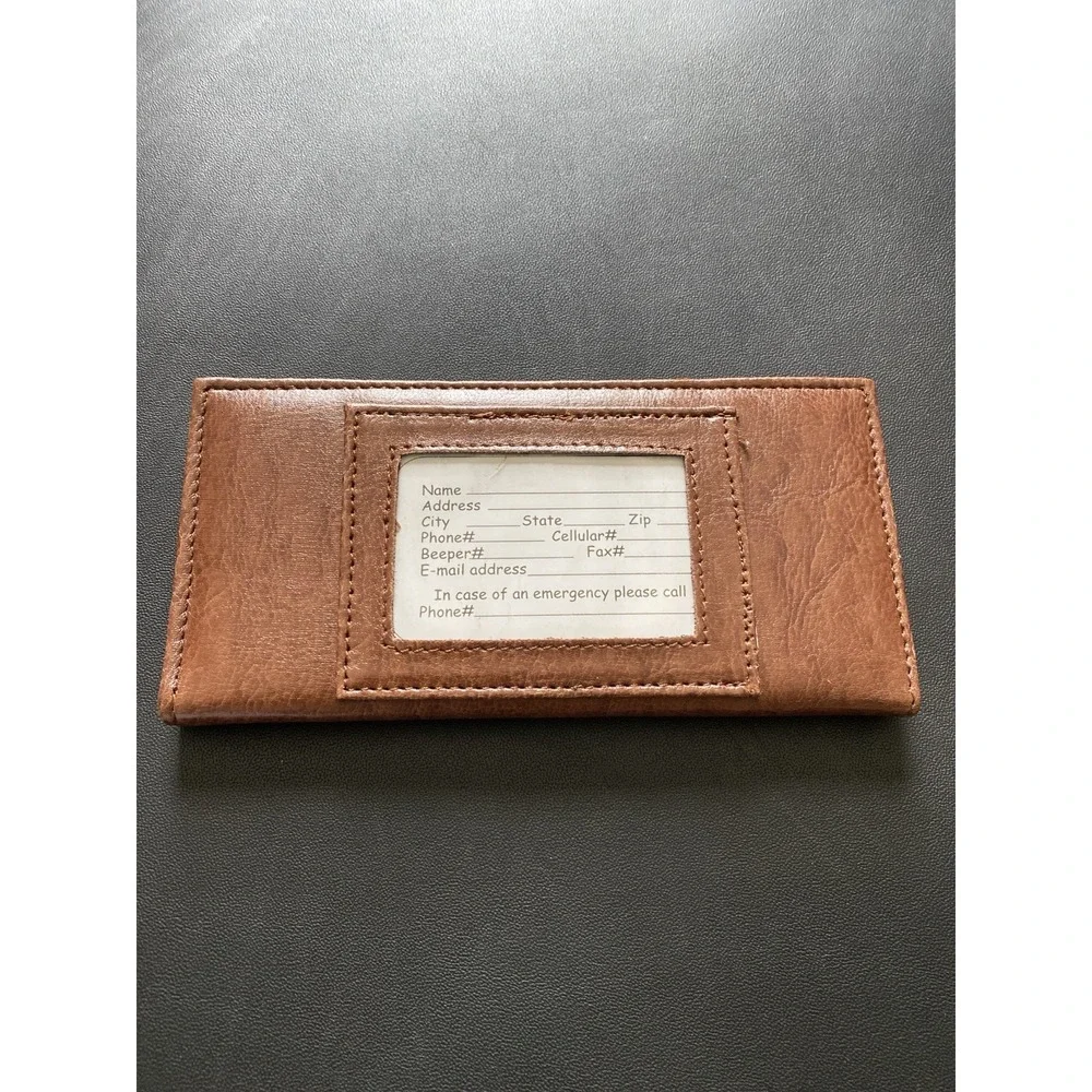 Brown Leather‎ Bi-fold Wallet ID Card Holder Cross